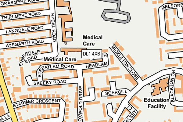 DL1 4XB map - OS OpenMap – Local (Ordnance Survey)