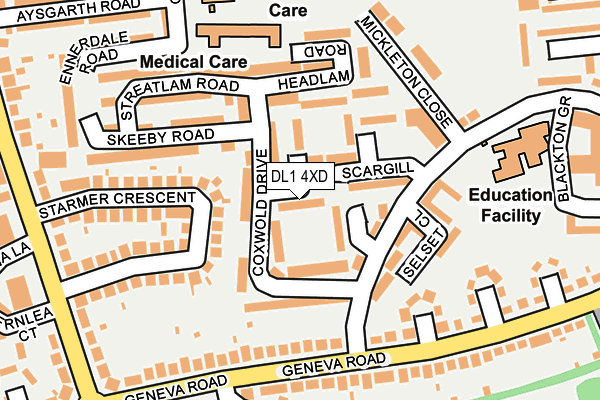 DL1 4XD map - OS OpenMap – Local (Ordnance Survey)