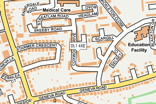 DL1 4XE map - OS OpenMap – Local (Ordnance Survey)