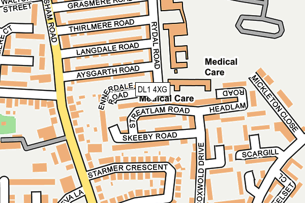 DL1 4XG map - OS OpenMap – Local (Ordnance Survey)