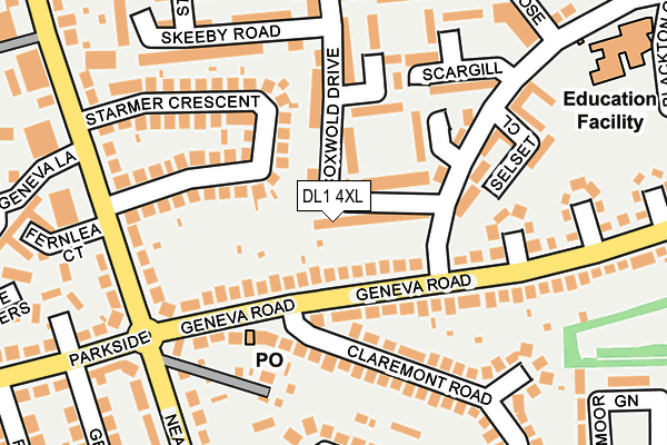 DL1 4XL map - OS OpenMap – Local (Ordnance Survey)