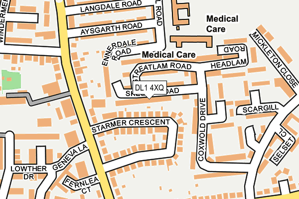 DL1 4XQ map - OS OpenMap – Local (Ordnance Survey)