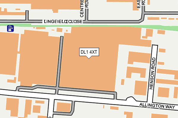 DL1 4XT map - OS OpenMap – Local (Ordnance Survey)