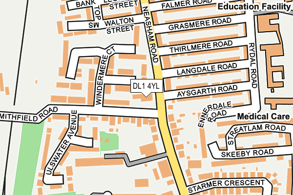 DL1 4YL map - OS OpenMap – Local (Ordnance Survey)