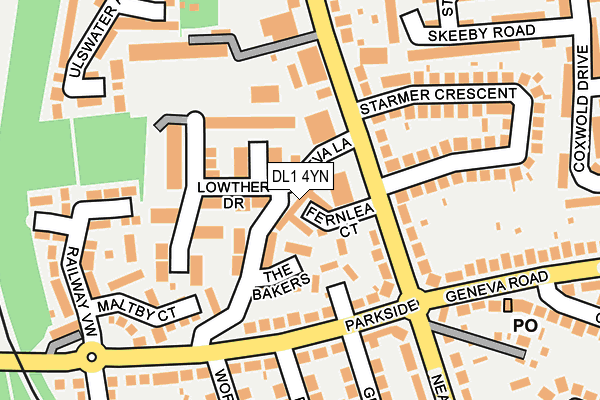 DL1 4YN map - OS OpenMap – Local (Ordnance Survey)