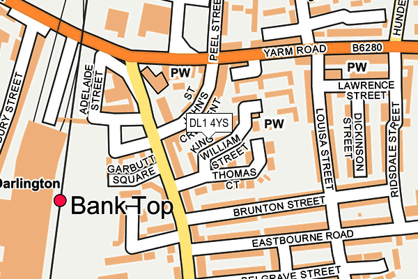 DL1 4YS map - OS OpenMap – Local (Ordnance Survey)