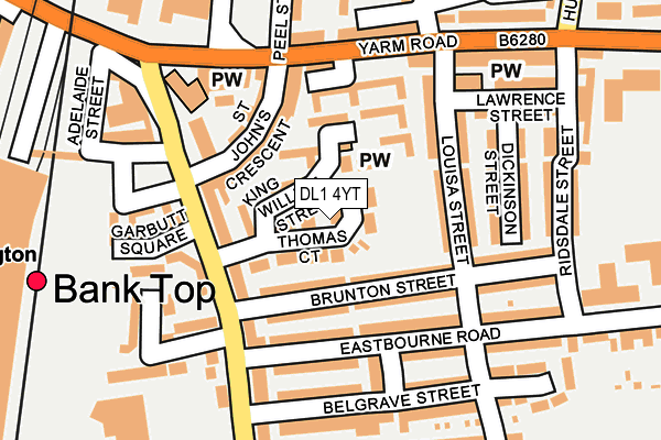 DL1 4YT map - OS OpenMap – Local (Ordnance Survey)