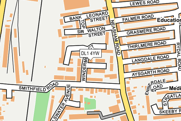 DL1 4YW map - OS OpenMap – Local (Ordnance Survey)