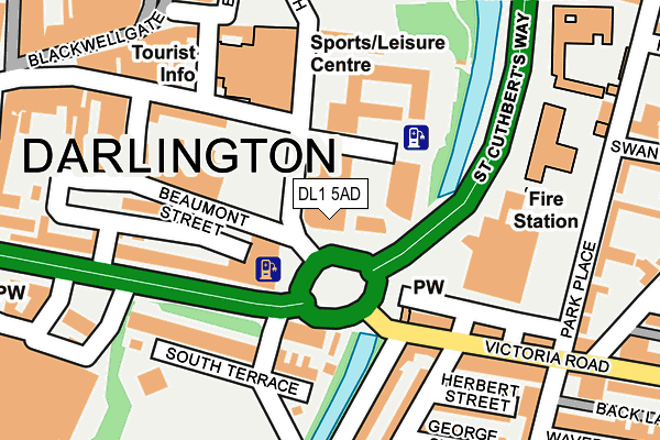 DL1 5AD map - OS OpenMap – Local (Ordnance Survey)