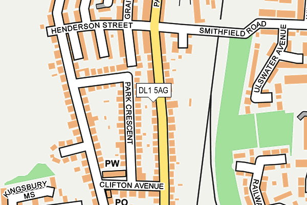 DL1 5AG map - OS OpenMap – Local (Ordnance Survey)