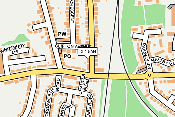 DL1 5AH map - OS OpenMap – Local (Ordnance Survey)