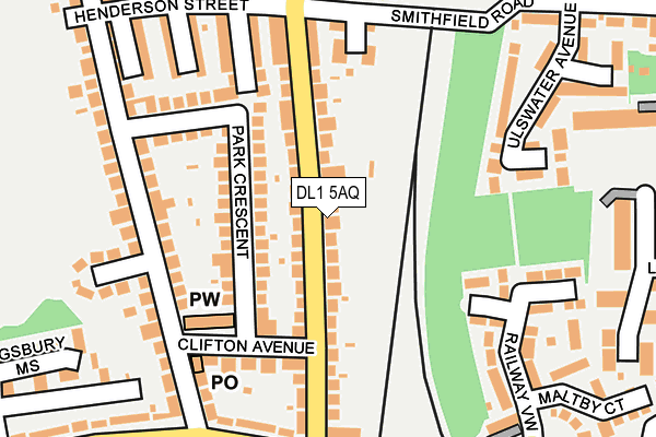 DL1 5AQ map - OS OpenMap – Local (Ordnance Survey)