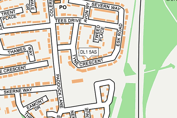 DL1 5AS map - OS OpenMap – Local (Ordnance Survey)
