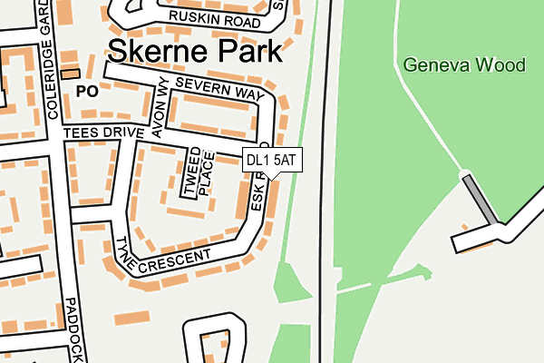 DL1 5AT map - OS OpenMap – Local (Ordnance Survey)