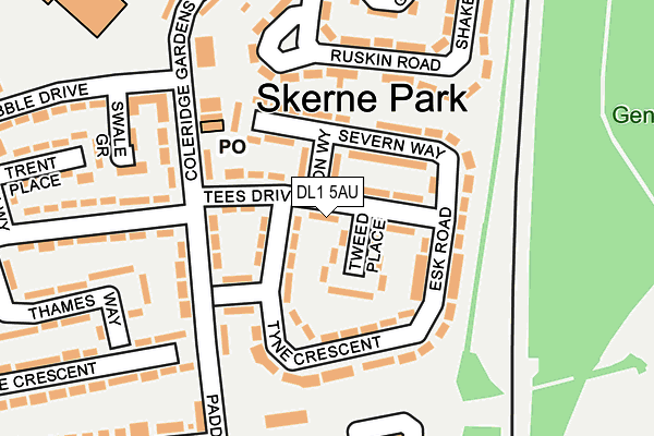 DL1 5AU map - OS OpenMap – Local (Ordnance Survey)