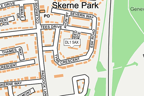 DL1 5AX map - OS OpenMap – Local (Ordnance Survey)
