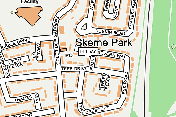 DL1 5AY map - OS OpenMap – Local (Ordnance Survey)