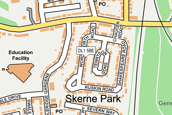 DL1 5BE map - OS OpenMap – Local (Ordnance Survey)
