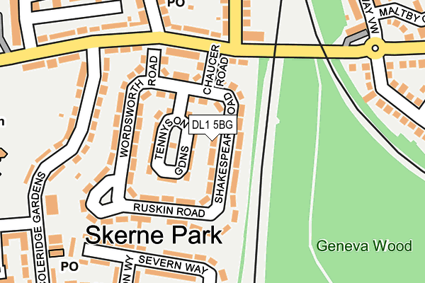 DL1 5BG map - OS OpenMap – Local (Ordnance Survey)