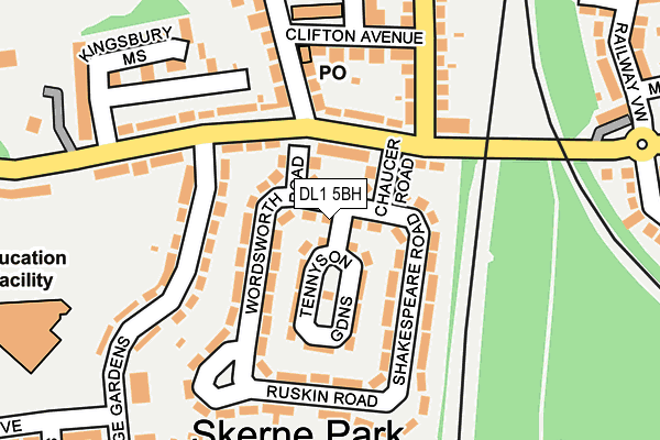 DL1 5BH map - OS OpenMap – Local (Ordnance Survey)