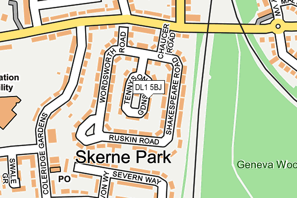 DL1 5BJ map - OS OpenMap – Local (Ordnance Survey)