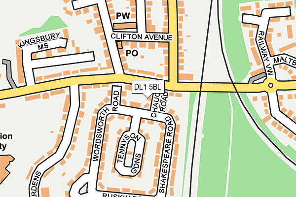 DL1 5BL map - OS OpenMap – Local (Ordnance Survey)