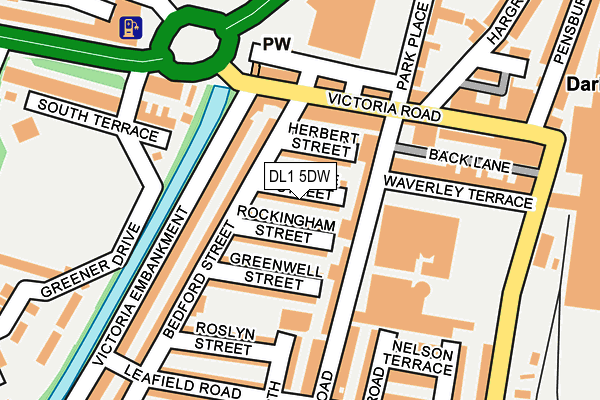 DL1 5DW map - OS OpenMap – Local (Ordnance Survey)