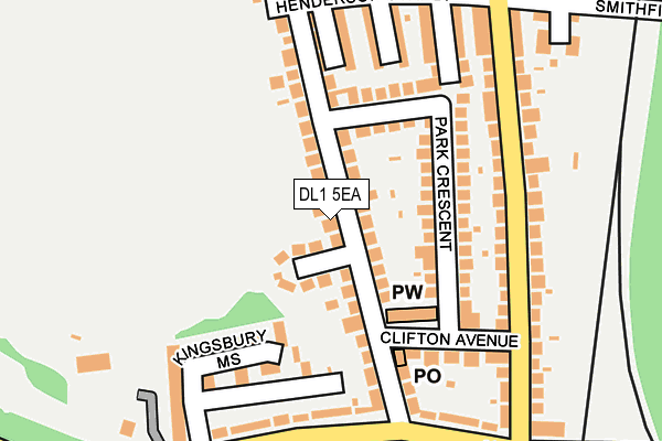 DL1 5EA map - OS OpenMap – Local (Ordnance Survey)