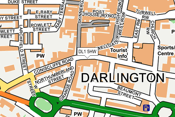 DL1 5HW map - OS OpenMap – Local (Ordnance Survey)