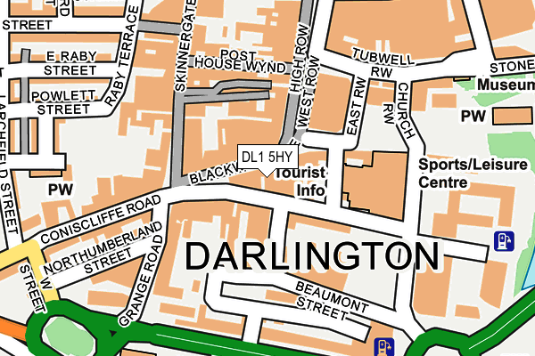 DL1 5HY map - OS OpenMap – Local (Ordnance Survey)