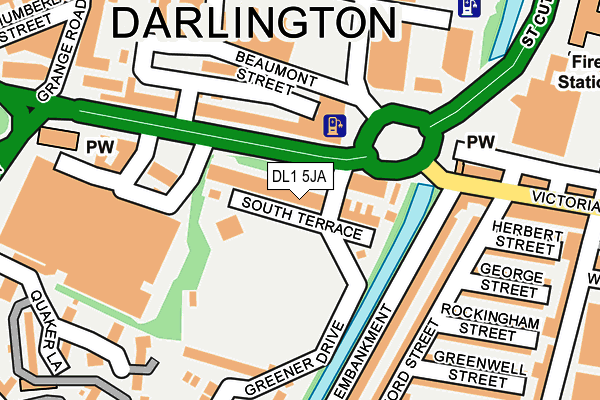 DL1 5JA map - OS OpenMap – Local (Ordnance Survey)