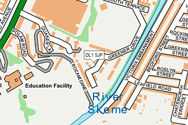 DL1 5JP map - OS OpenMap – Local (Ordnance Survey)