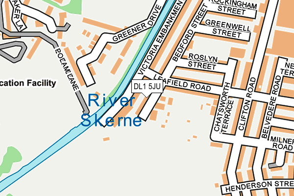 DL1 5JU map - OS OpenMap – Local (Ordnance Survey)