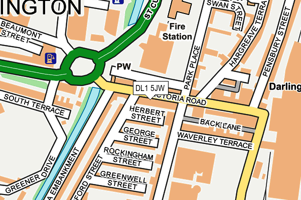 DL1 5JW map - OS OpenMap – Local (Ordnance Survey)