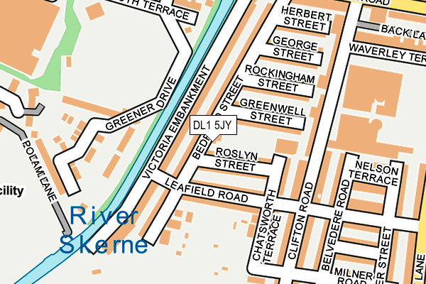 DL1 5JY map - OS OpenMap – Local (Ordnance Survey)