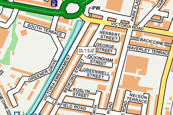 DL1 5JZ map - OS OpenMap – Local (Ordnance Survey)