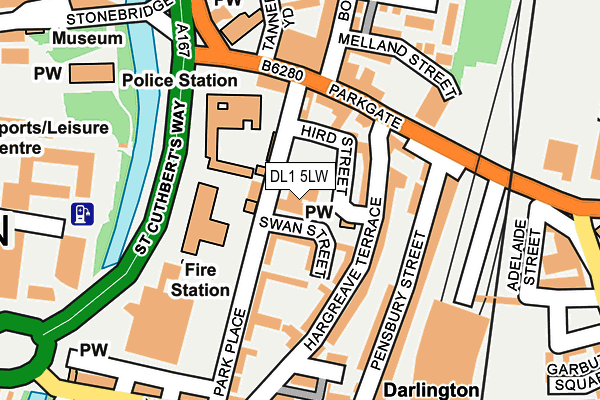 DL1 5LW map - OS OpenMap – Local (Ordnance Survey)