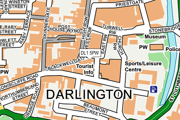 DL1 5PW map - OS OpenMap – Local (Ordnance Survey)