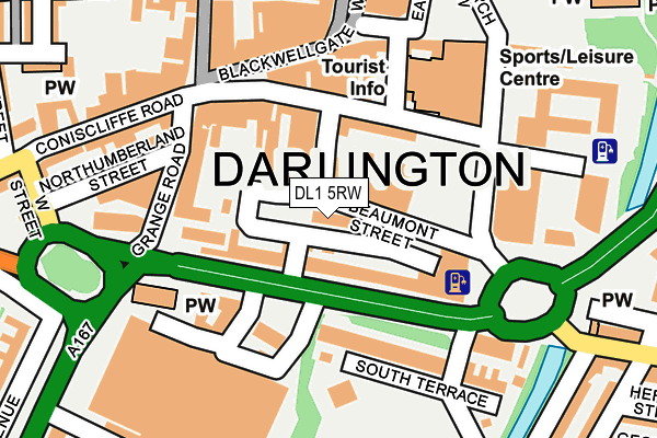 DL1 5RW map - OS OpenMap – Local (Ordnance Survey)