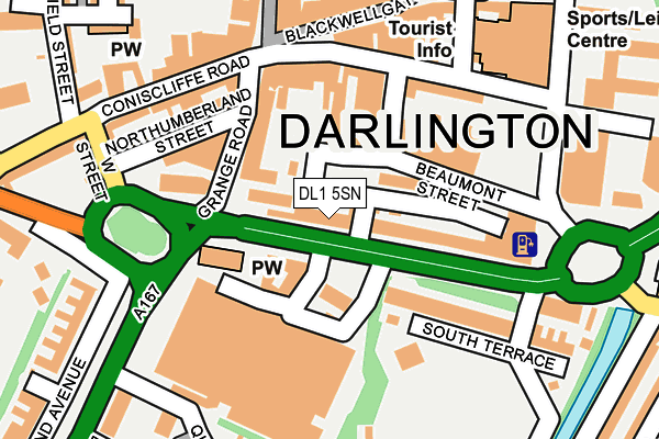 DL1 5SN map - OS OpenMap – Local (Ordnance Survey)