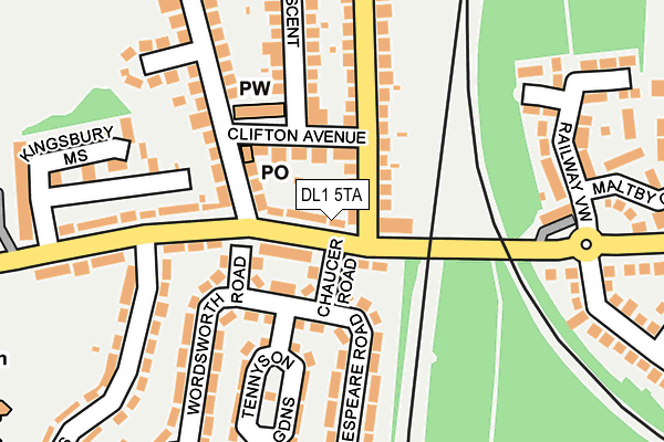 DL1 5TA map - OS OpenMap – Local (Ordnance Survey)