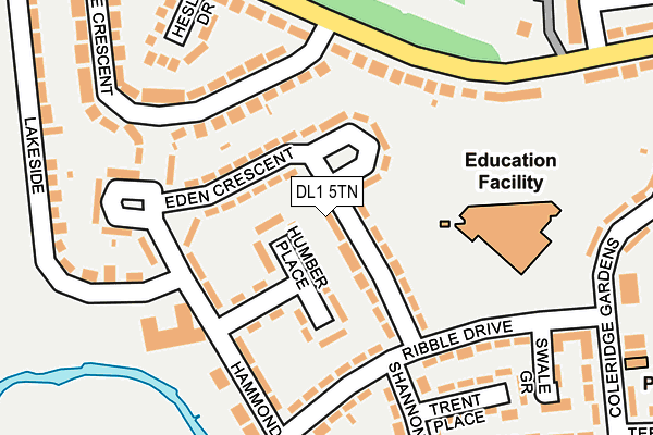 DL1 5TN map - OS OpenMap – Local (Ordnance Survey)