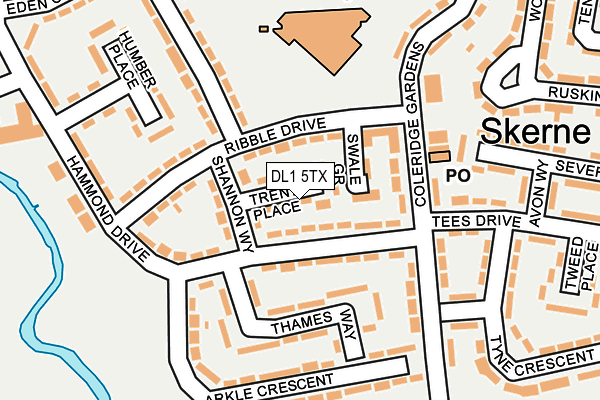 DL1 5TX map - OS OpenMap – Local (Ordnance Survey)