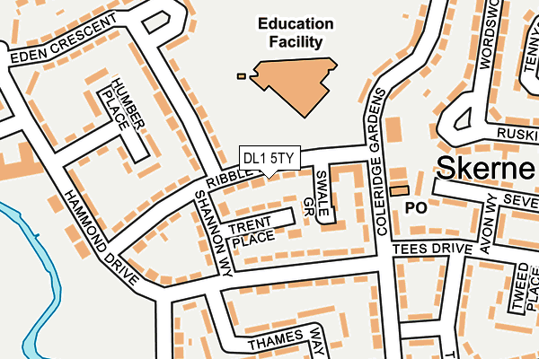 DL1 5TY map - OS OpenMap – Local (Ordnance Survey)