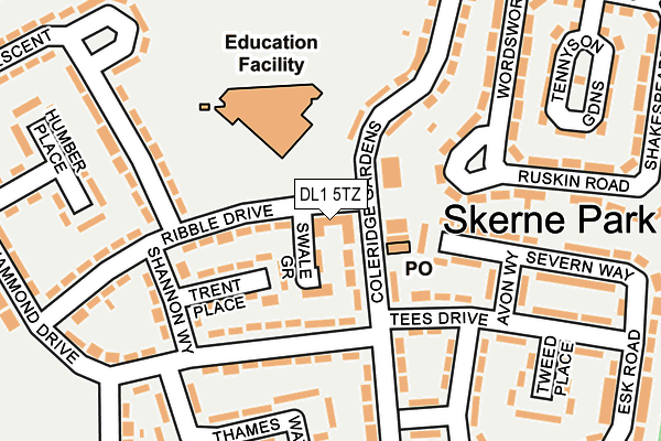 DL1 5TZ map - OS OpenMap – Local (Ordnance Survey)