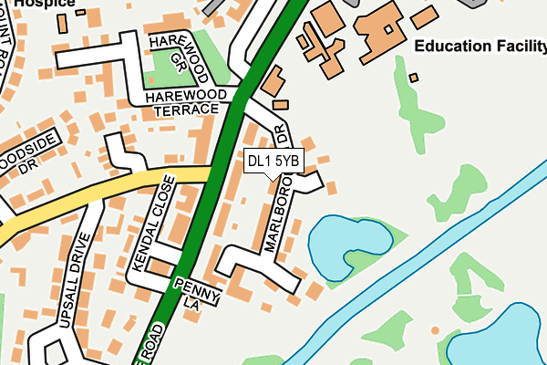 DL1 5YB map - OS OpenMap – Local (Ordnance Survey)