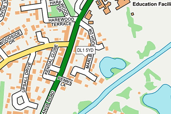 DL1 5YD map - OS OpenMap – Local (Ordnance Survey)