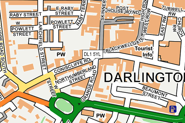 DL1 5YL map - OS OpenMap – Local (Ordnance Survey)