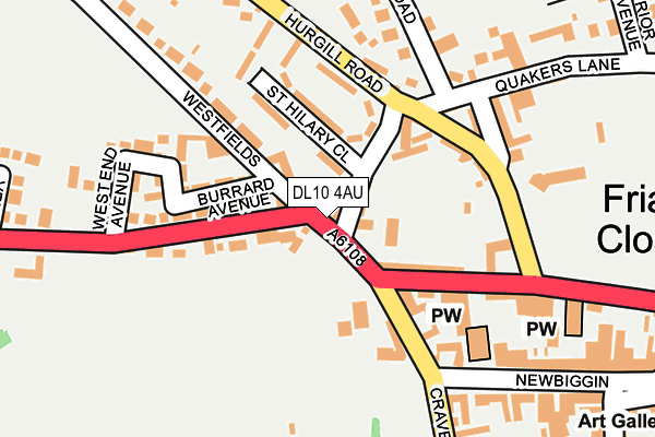 DL10 4AU map - OS OpenMap – Local (Ordnance Survey)