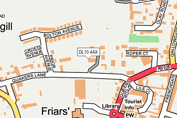 DL10 4AX map - OS OpenMap – Local (Ordnance Survey)